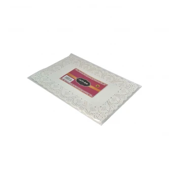 ورق دنتيل مستطيل ابيض 100قطعة 23 × 16سم FW6004750