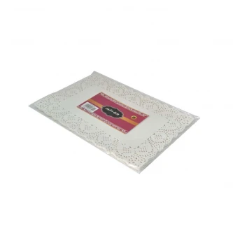 ورق دنتيل مستطيل ابيض 60 قطعة 30 × 20 سم FW6004751