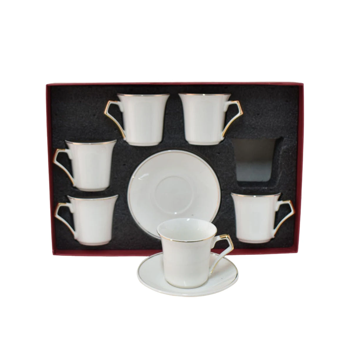 طقم اكواب قهوة سيراميك مع الصحون 12قطعة XN04416