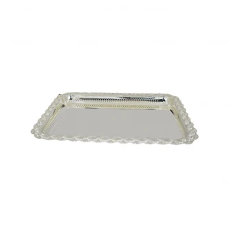 طفرية تقديم استيل مستطيل فضي 45 × 33 × 3.5 سم FD-1560