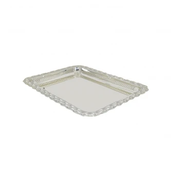 طفرية تقديم استيل مستطيل فضي 45 × 33 × 3.5 سم FD-1560