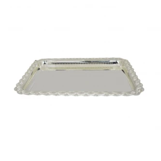 طفرية تقديم استيل مستطيل فضي 60 × 43 × 3.5 سم FD-1558