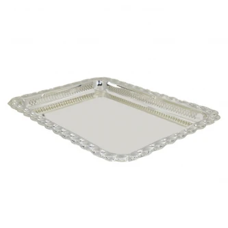 طفرية تقديم استيل مستطيل فضي 60 × 43 × 3.5 سم FD-1558