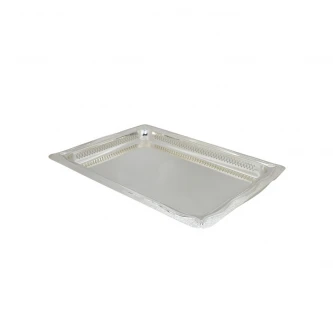طفرية تقديم استيل مستطيل فضي 45 × 33 × 3.5 سم FD-1565