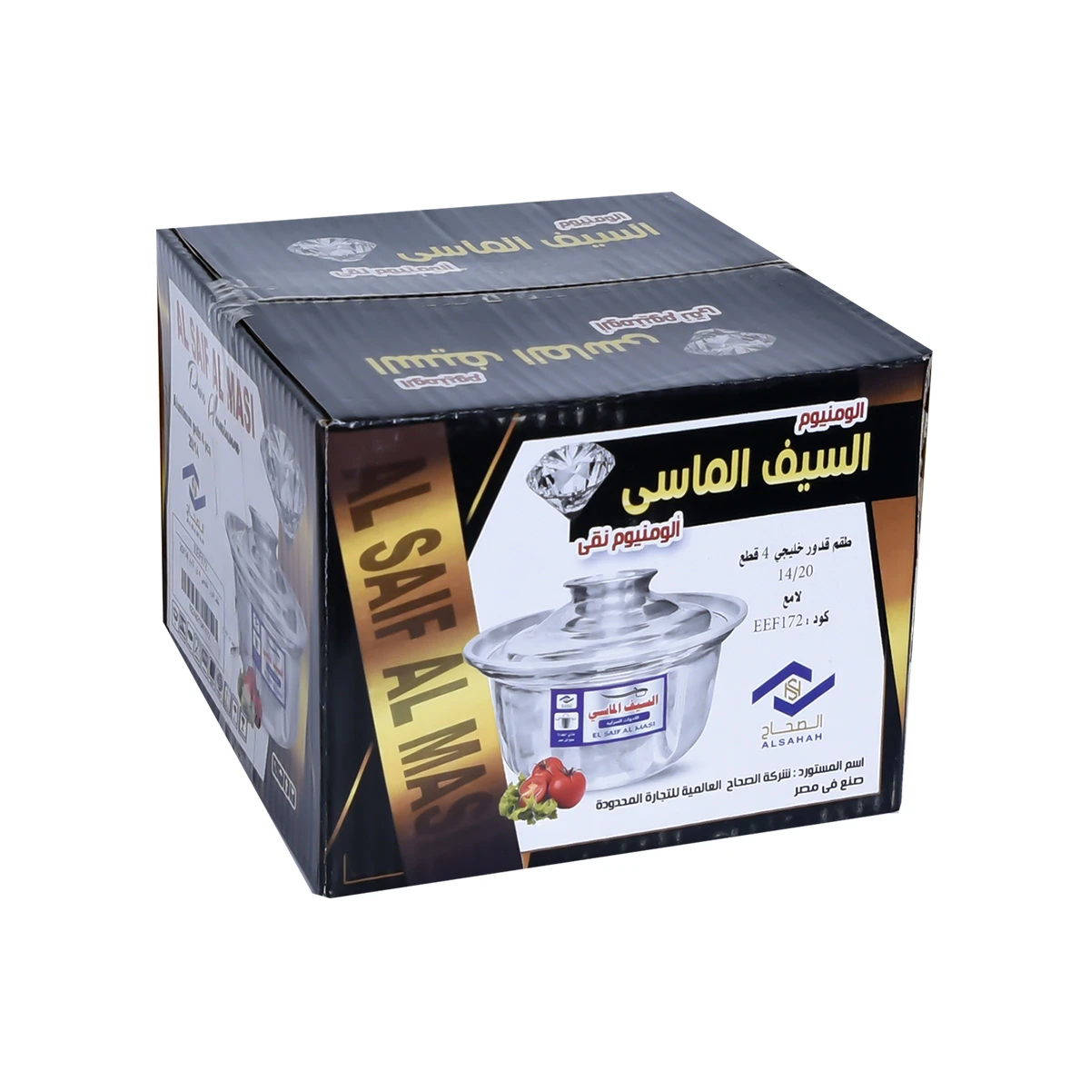 طقم قدور المنيوم السيف الماسي 4 قطعة EEF172