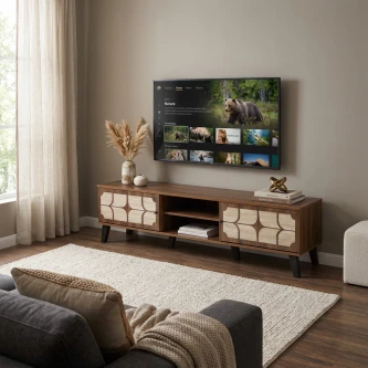 طاولة تلفاز خشب مع أدراج تخزين 160× 40 × 45 سم بني بيج