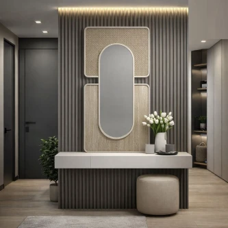 مراية جدارية بتصميم عصري 130× 70 سم بيج