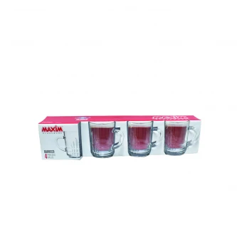 طقم كاسات زجاج شفاف 4 قطعة 245 مل MAS8444