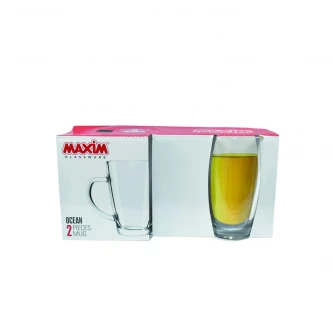 طقم كاسات زجاج شفاف 2 قطعة 350مل MAS8303
