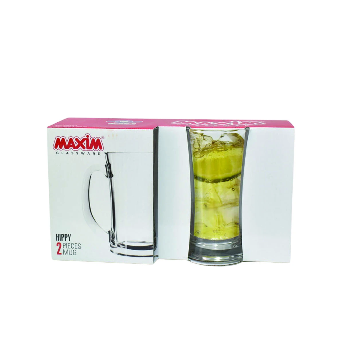 طقم كاسات زجاج شفاف 2 قطعة 350مل MAS8454
