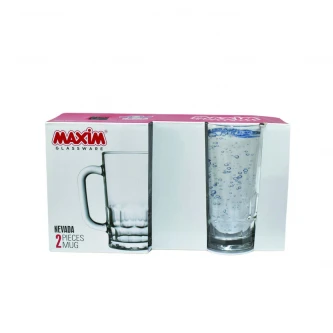طقم كاسات زجاج شفاف 2 قطعة 340مل MAS8302