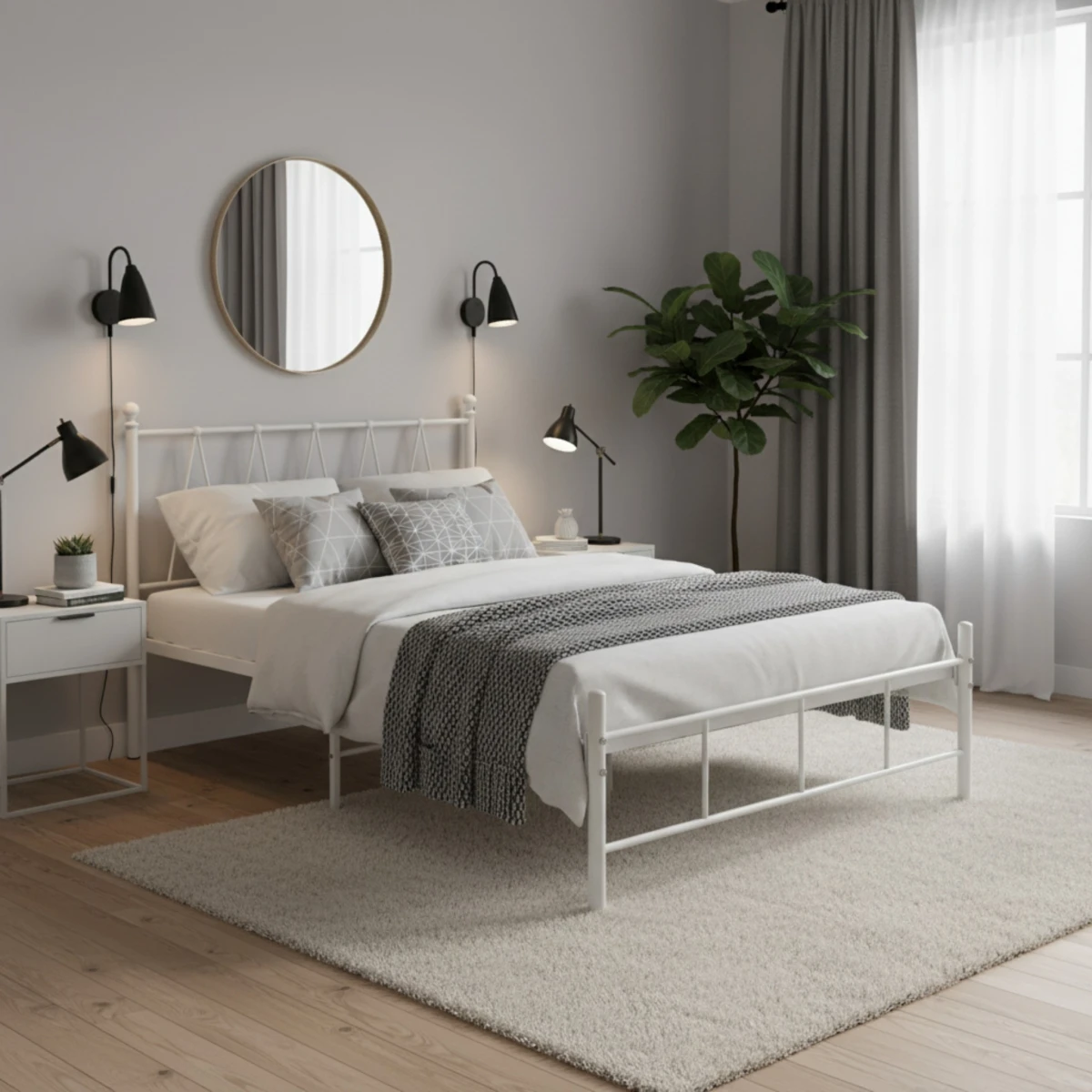 سرير مقاس 200*140 3823 WHITE