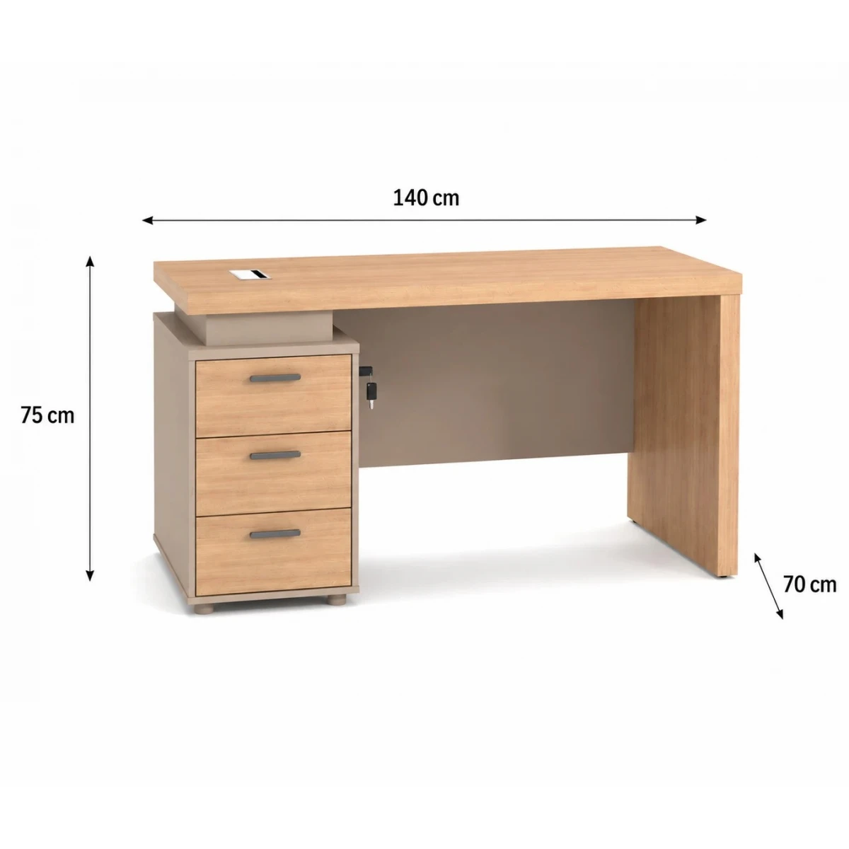 مكتب مقاس 1.40 OT-6602 WOOD (light walnut