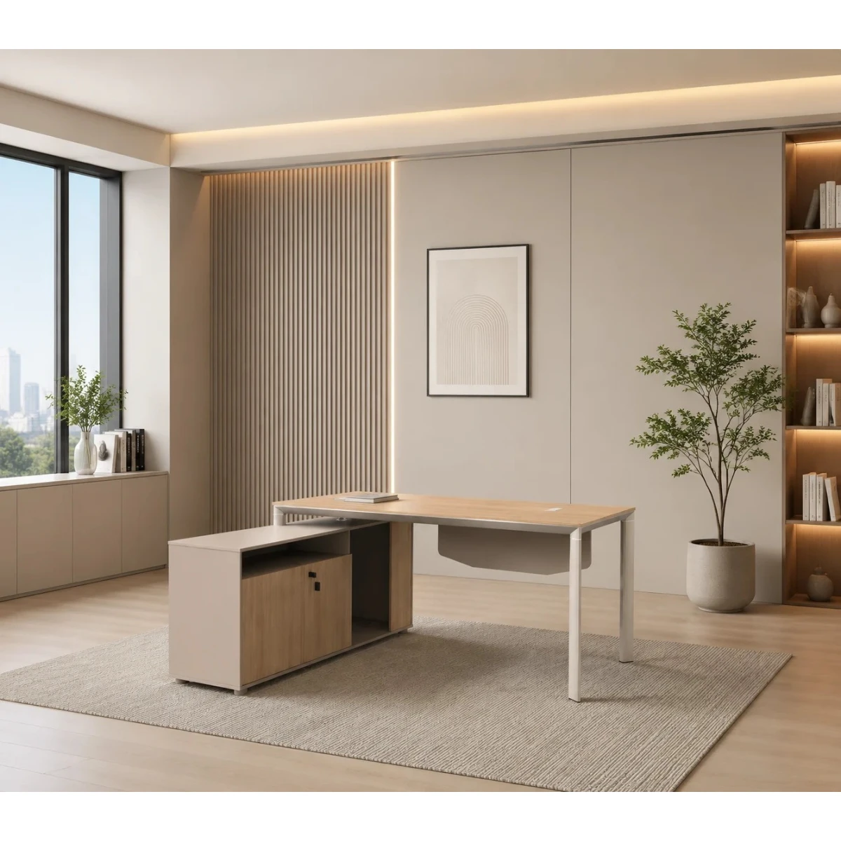 مكتب مقاس 1.60 OT-6609 WOOD (light walnut