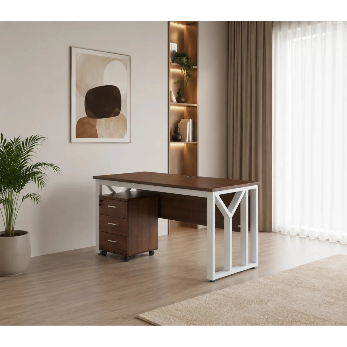 مكتب مقاس 1.40 OT-121 LIGHT BROWN