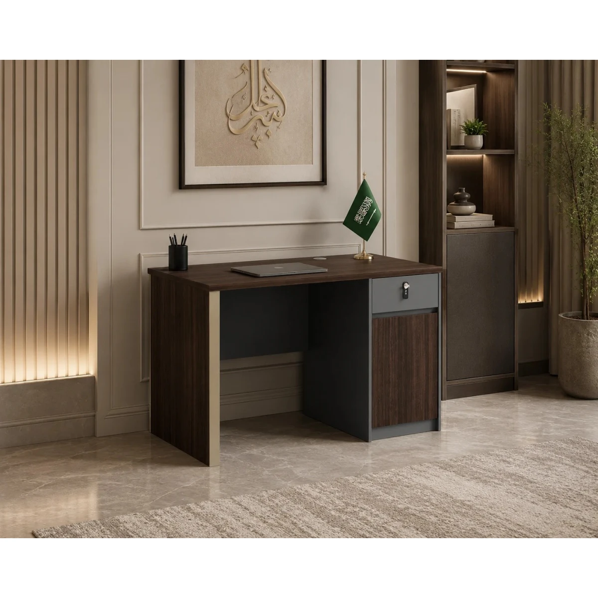 مكتب مقاس 1.20 OT-1712 DARK BROWN