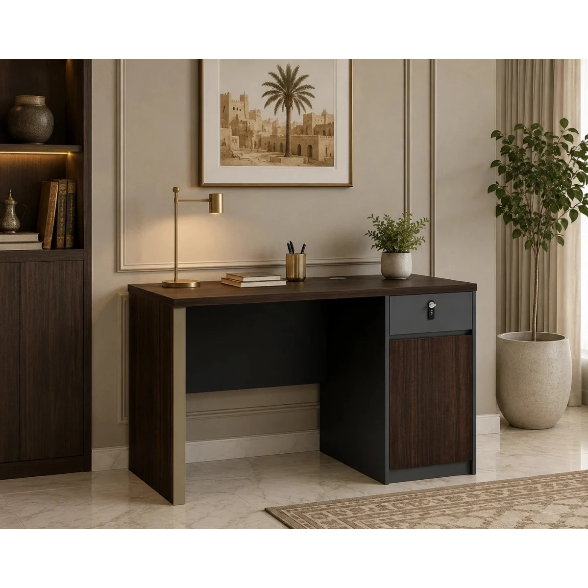 مكتب مقاس 1.40 OT-1714 DARK BROWN