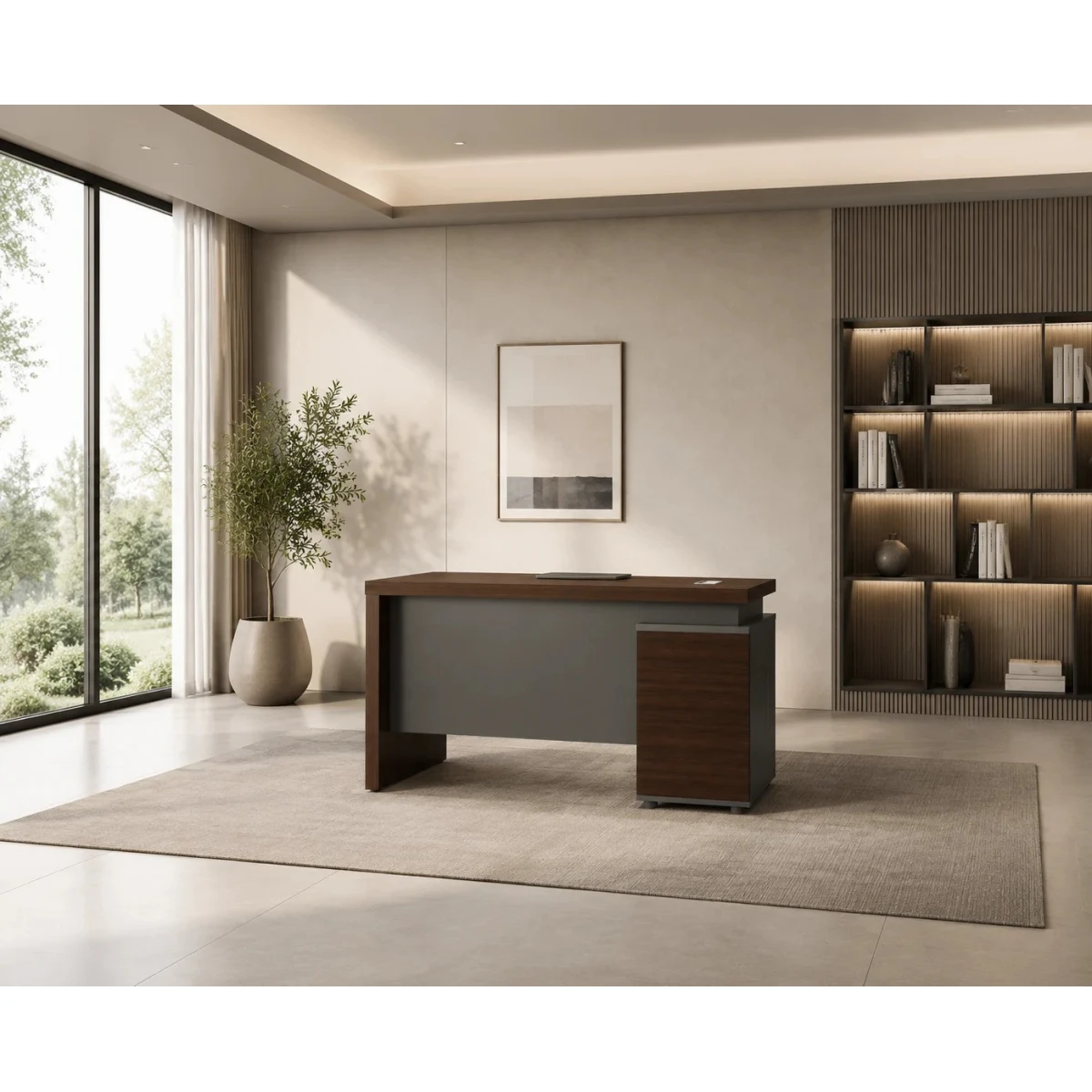 مكتب مقاس 1.20 OT-6602 DARK BROWN
