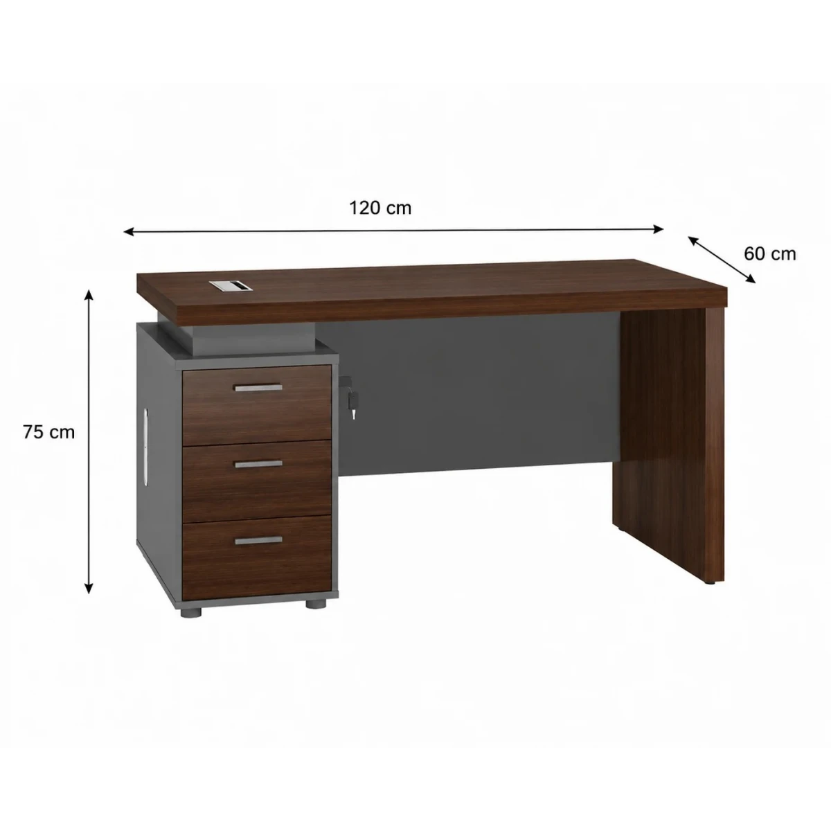مكتب مقاس 1.20 OT-6602 DARK BROWN