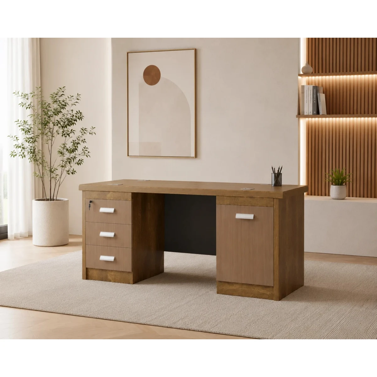 مكتب خشبي مقاس 120 OT-19 BROWN