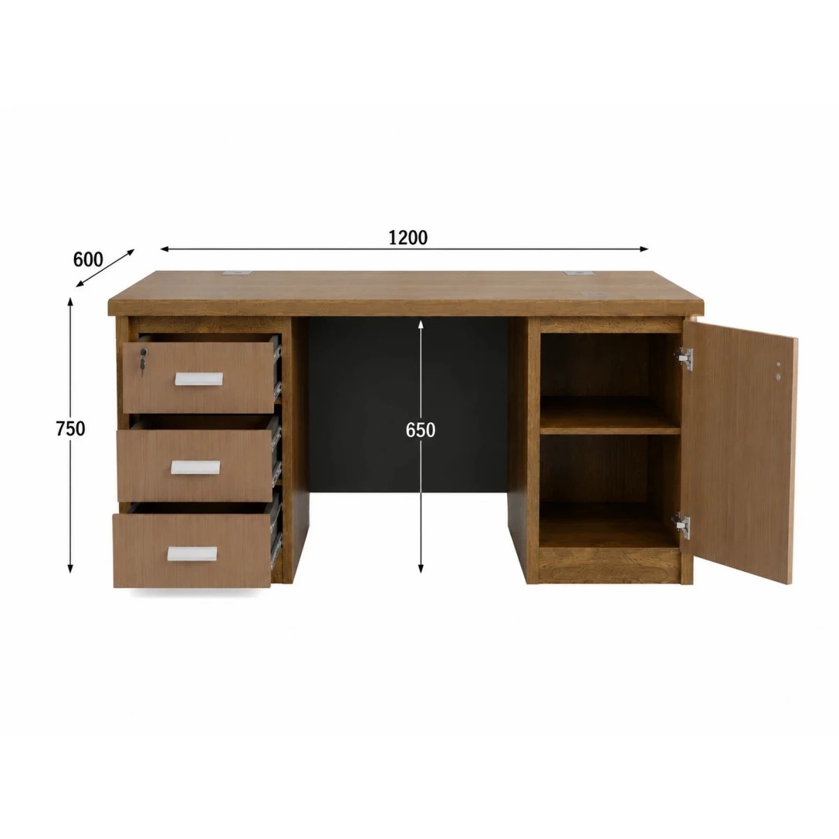 مكتب خشبي مقاس 120 OT-19 BROWN