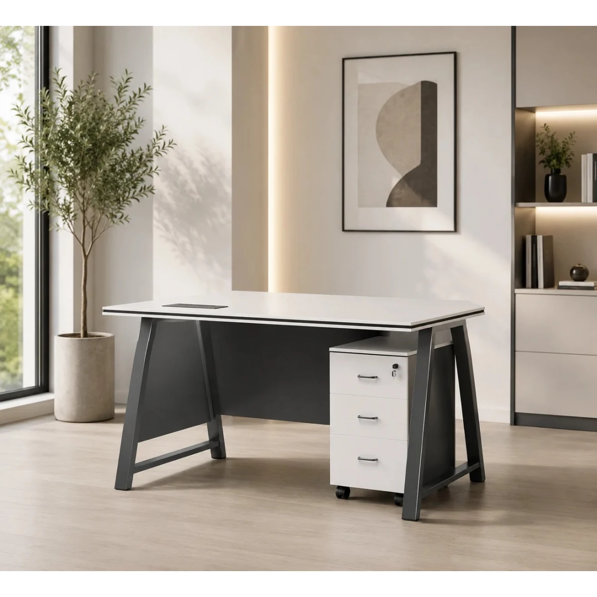 مكتب مقاس 100 OT-28 WHITE GREY