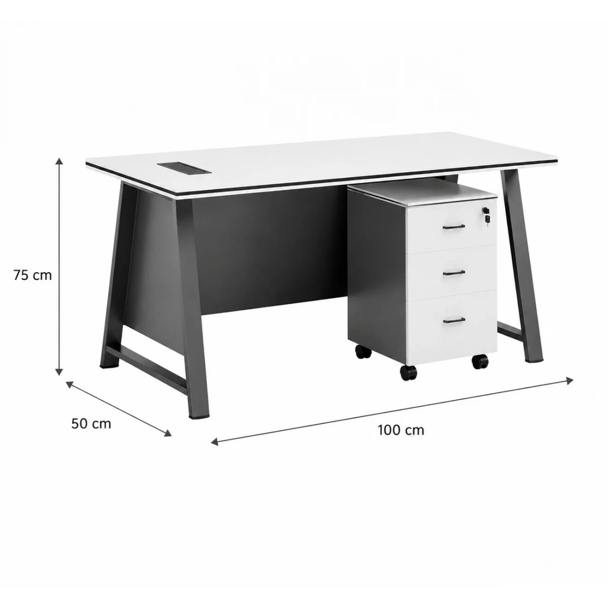 مكتب مقاس 100 OT-28 WHITE GREY