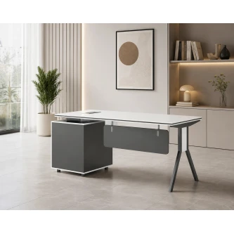 مكتب مقاس 120 سم OT-10 WHITE&GREY