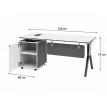 مكتب مقاس 120 سم OT-10 WHITE&GREY