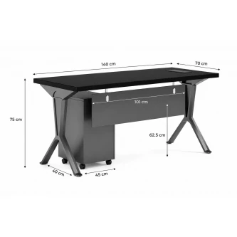 مكتب مقاس 140 سم OT-11 BLACK&GREY