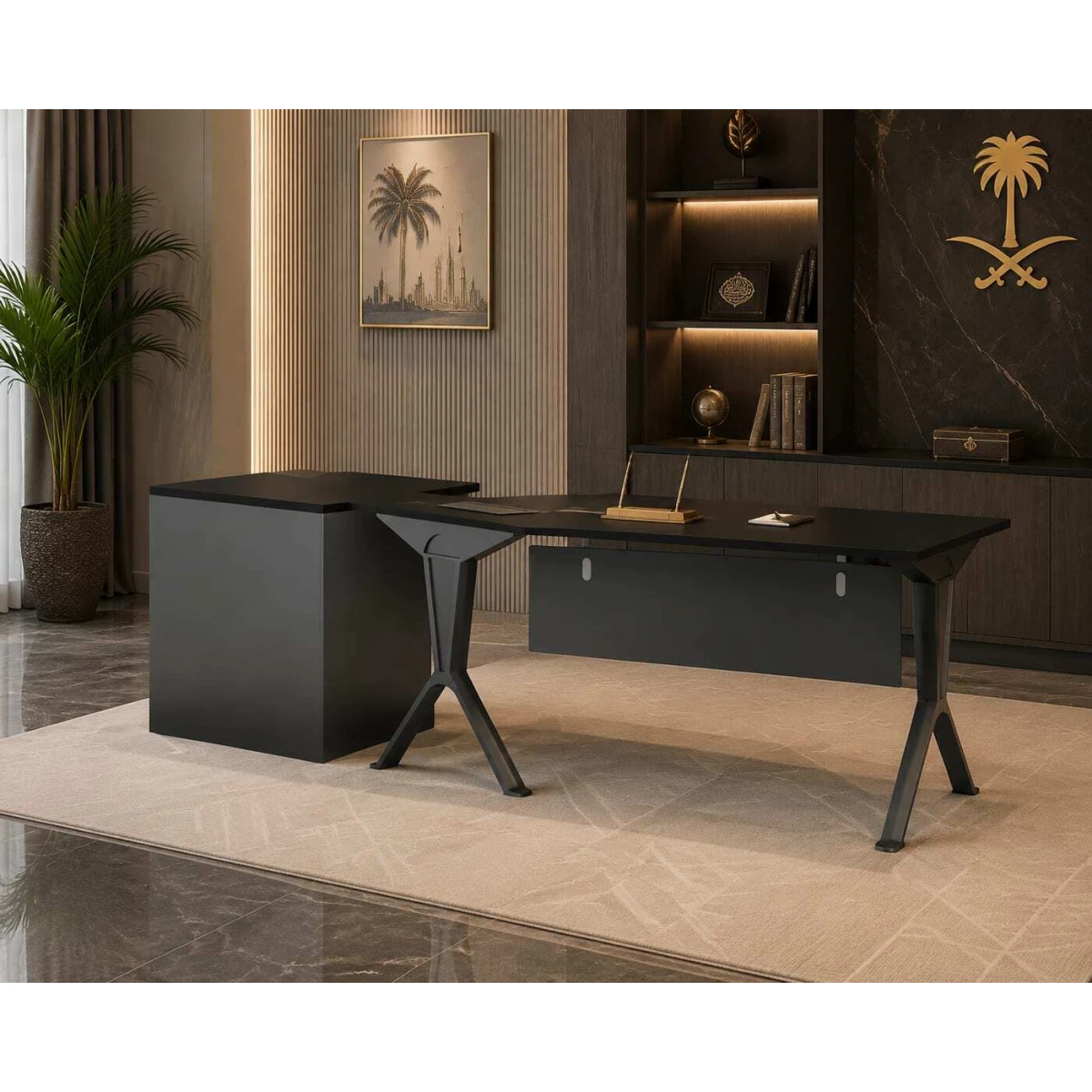 مكتب مقاس 160 سم OT-11 BLACK&GREY