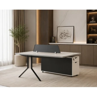 مكتب مزدوج ثنائي مقاس 1.20*1.20 OT-12 W&GREY