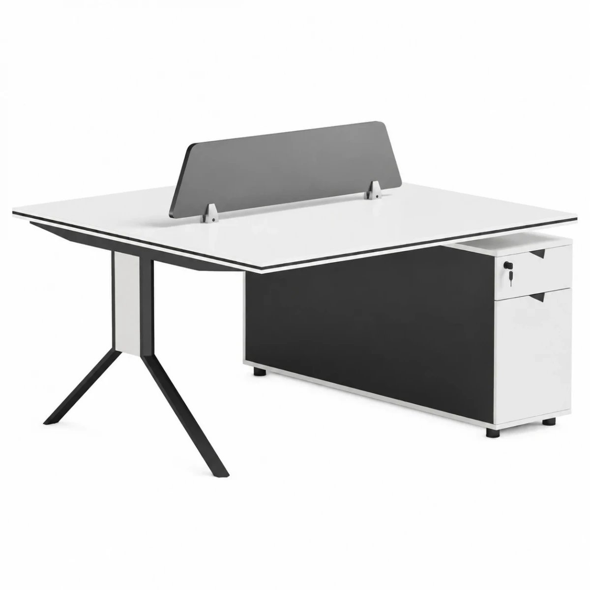 مكتب مزدوج ثنائي مقاس 1.20*1.20 OT-12 W&GREY