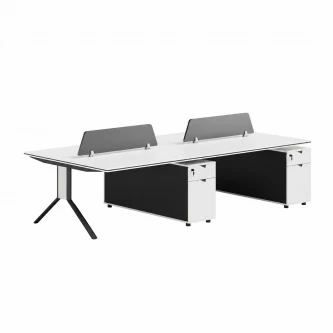 مكتب مزدوج رباعي مقاس 1.20*2.40 OT-13 W&GREY