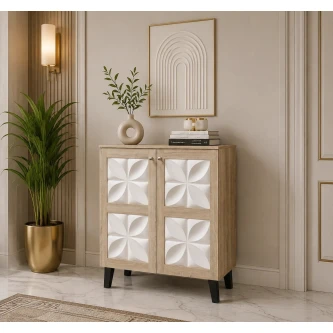 دولاب جزمه ماليزي 80سم  SC-060 WOOD WHITE