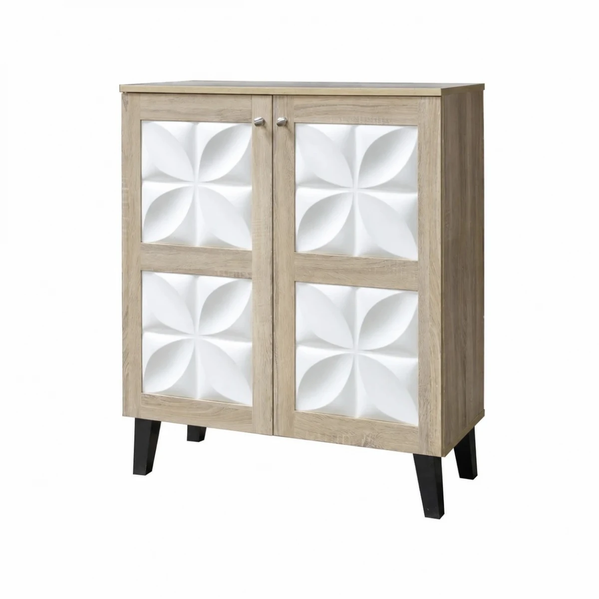 دولاب جزمه ماليزي 80سم  SC-060 WOOD WHITE