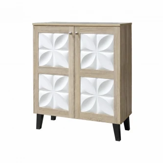 دولاب جزمه ماليزي 80سم  SC-060 WOOD WHITE