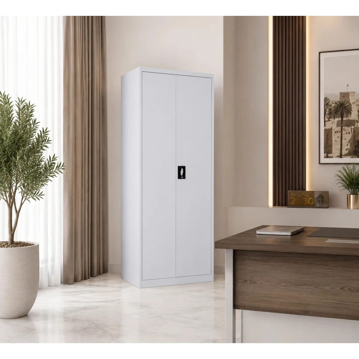 دولاب مكتبي حديد مقاس 185*85 OW-008 GREY