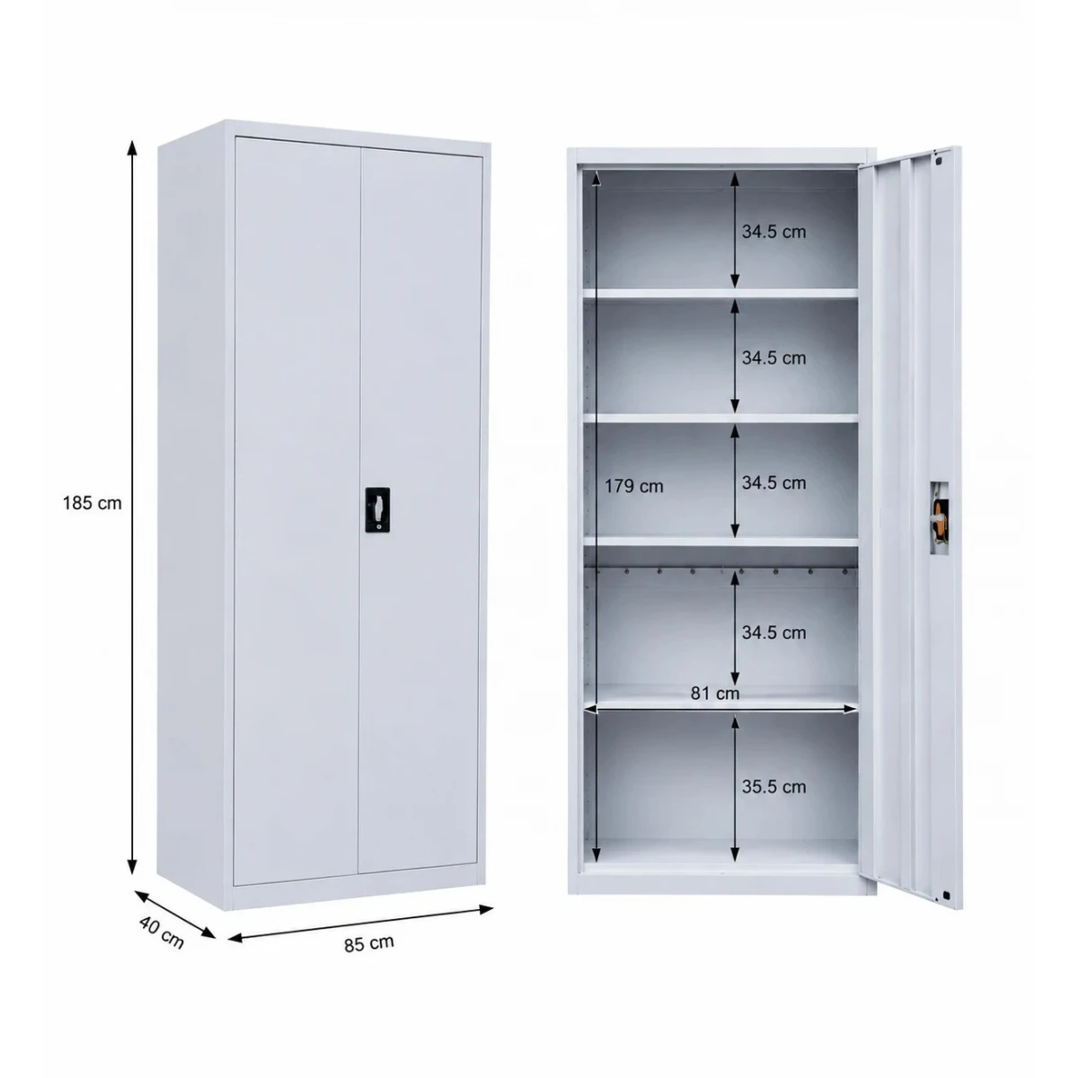 دولاب مكتبي حديد مقاس 185*85 OW-008 GREY