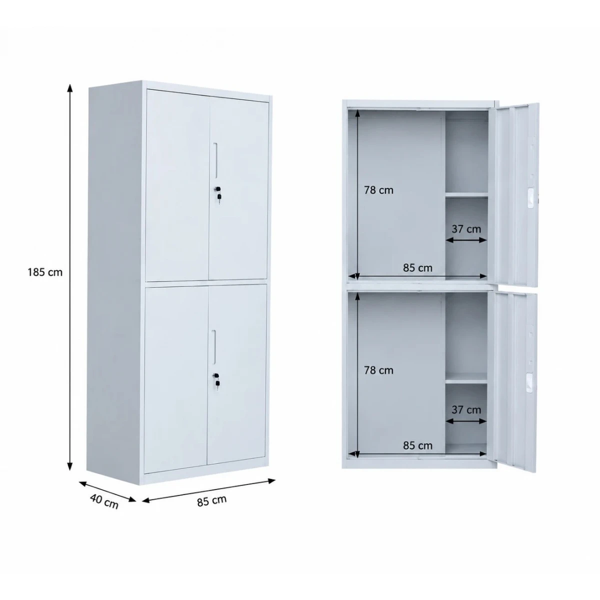دولاب مكتبي حديد مقاس 185*85 OW-010 GREY