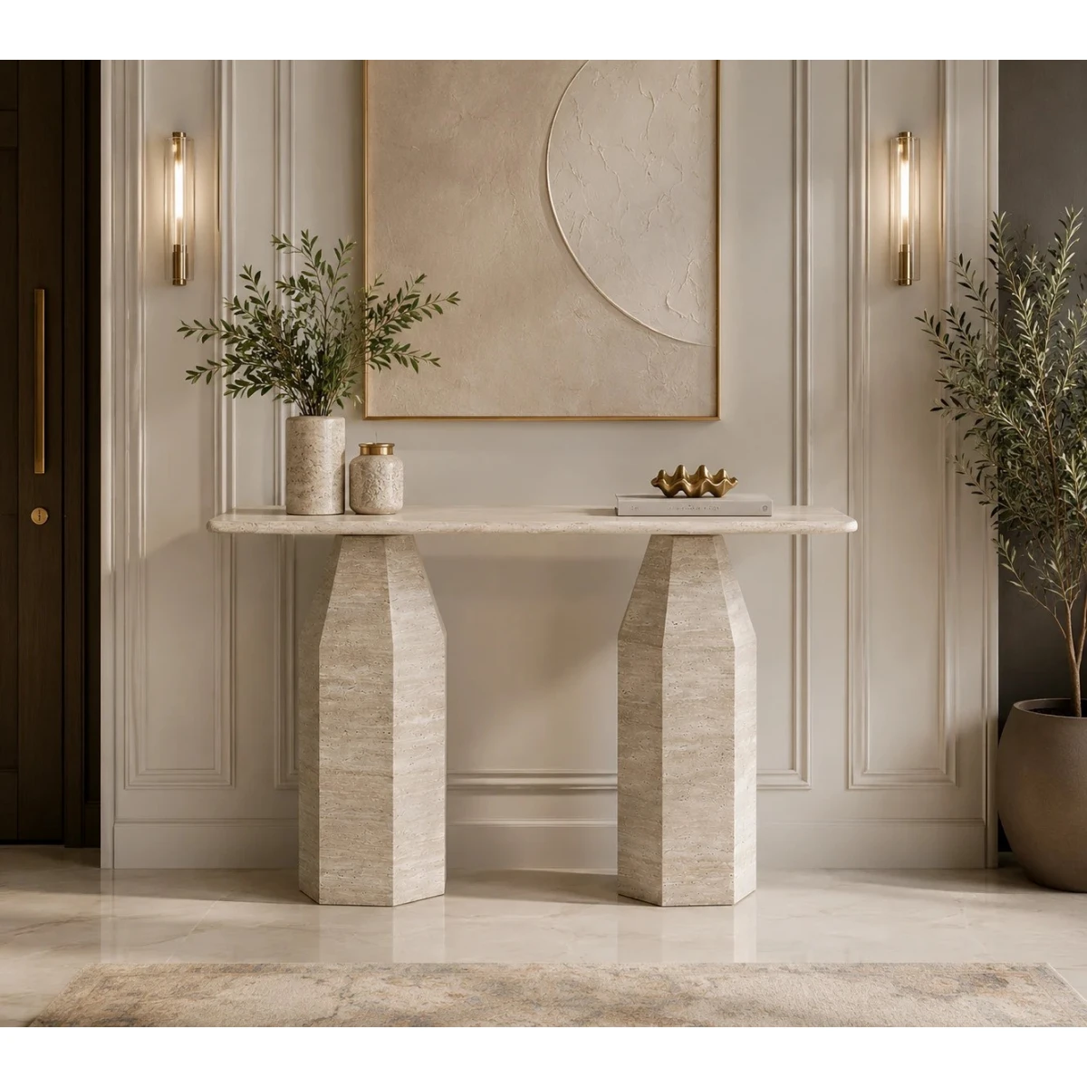 كنسول رخام 120*40 CS-03 L.WOOD