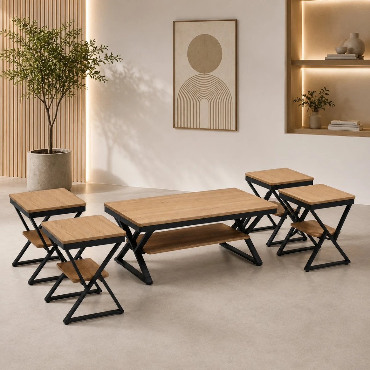 طقم شاي خشب WOOD 618 1+4