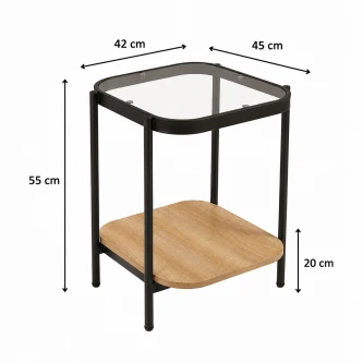 خدمه مفرد خشب زجاج مربع 42*45 C164S WOOD