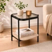 خدمه مفرد خشب زجاج مربع 42*45 C164S LIGHT WOOD