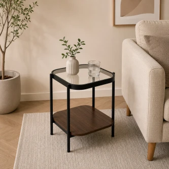 خدمه مفرد خشب زجاج مربع 42*45 C164S BROWN B