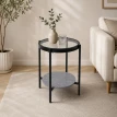 خدمه مفرد خشب زجاج دائري 45*45 C159S GREY