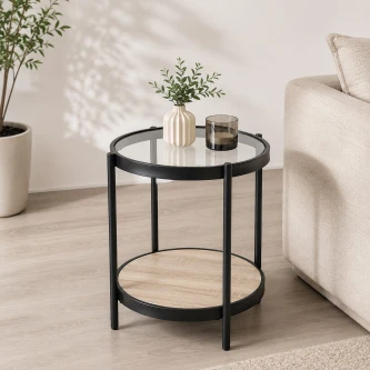 خدمه مفرد خشب زجاج دائري 45*45 VPS-008 WOOD