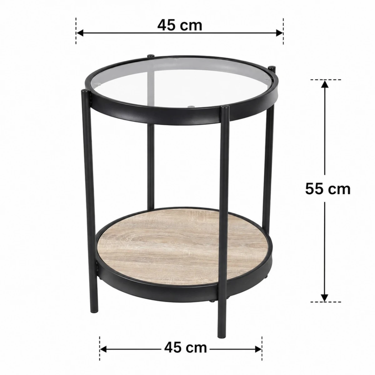 خدمه مفرد خشب زجاج دائري 45*45 VPS-008 WOOD