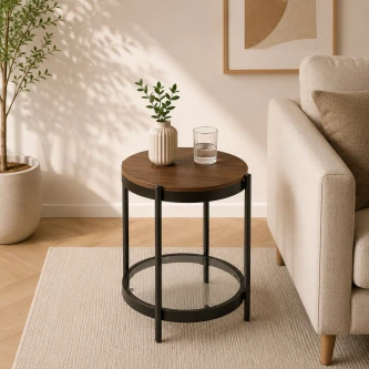 خدمه مفرد خشب زجاج دائري 45*45 VPS-002 BROWN B