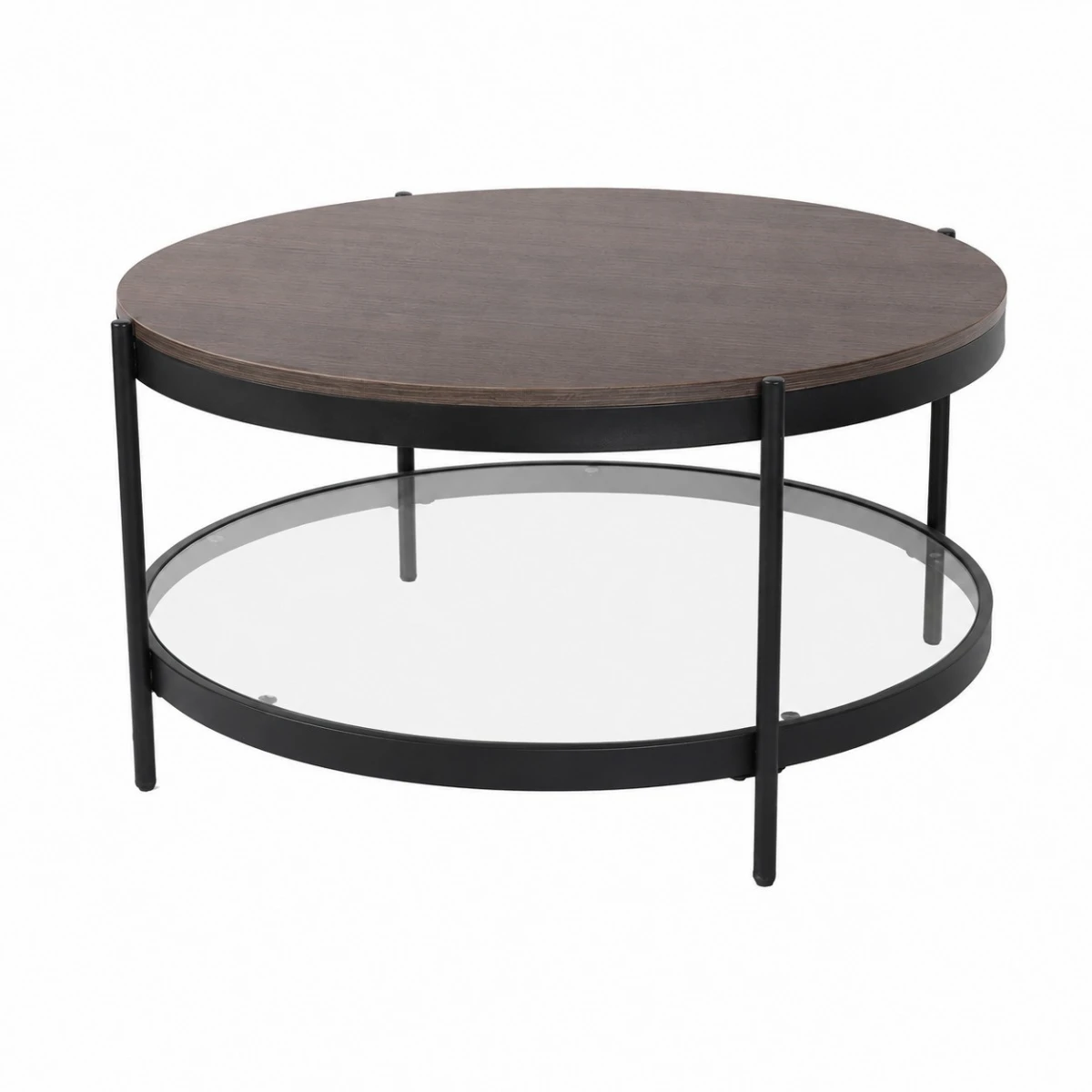 طاوله مفرد خشب زجاج دائري VPS-002 BROWN B 86*86